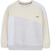 Boss Boys Colour Block Sweatshirt - Cream