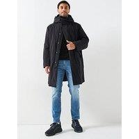 Boss Ohave Oversize Fit Long Parka - Black
