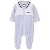 Boss Newborn Baby Boys Polo Collar Sleepsuit - Light Blue