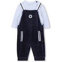 Boss Newborn Baby Boys Dungaree Set - Navy