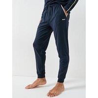 Boss Unique Global Stripe Taped Loungewear Cuffed Pants - Navy