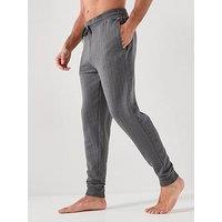 Boss Bodywear Heritage Soft Self Stripe Cuff Pants - Grey