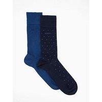 Boss Bodywear 2 Pack Mini Dot Bamboo Crew Socks - Blue