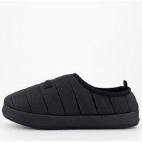 Calvin Klein Ripstop Logo Patch Slippers - Black