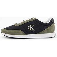 Calvin Klein Retro Runner Mix Mat Trainers - Green / Black