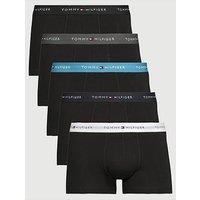 Tommy Hilfiger 5 Pack Signature Cotton Trunks - Black