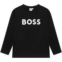 Boss Boys Long Sleeve Large Logo T-Shirt - Black