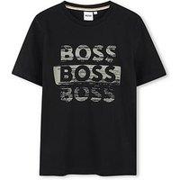 Boss Boys Multi Logo Short Sleeve T-Shirt - Black