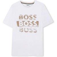 Boss Boys Multi Logo Short Sleeve T-Shirt - White