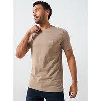 Boss Tales Relaxed Fit Tonal Patch Logo T-Shirt - Dark Beige