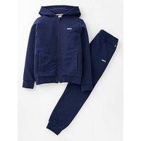 Boss Boys Zip Through Hoodie Tracksuit - Navy