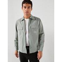 Boss Oversize Fit Zip Overshirt - Light Green
