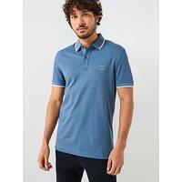 Boss Passertip Slim Fit Short Sleeve Polo Shirt - Blue