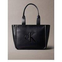 Calvin Klein Raised Ck Medium Tote Bag - Black
