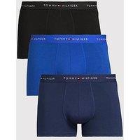 Tommy Hilfiger 3 Pack Signature Cotton Trunks - Blue