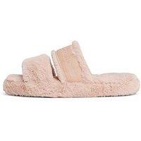 Tommy Hilfiger Hilfiger Logo Fur Slipper - Pink
