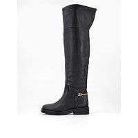Tommy Hilfiger Horsebit Riding Over-Knee Boots - Black