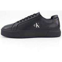 Calvin Klein Basket Cupsole Laceup Leather Trainers - Black