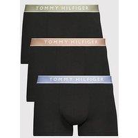 Tommy Hilfiger 3 Pack Trunks Waistband - Black