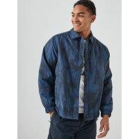 Boss Oversize Fit Camo Overshirt - Navy