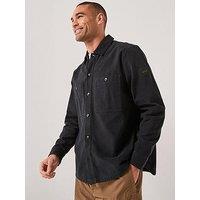 Boss Oversize Fit Garment Dye Overshirt - Black