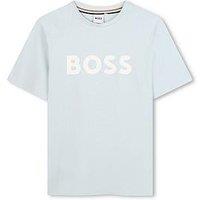 Boss Boys Short Sleeve Large Logo T-Shirt - Light Blue