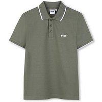 Boss Boys Short Sleeve Logo Polo Shirt - Khaki