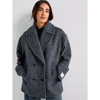 Calvin Klein Double Breasted Pea Coat - Grey