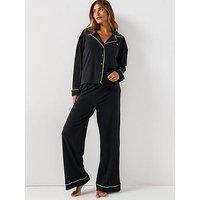 Tommy Hilfiger Long Sleeve Shirt Pyjama Pant Set - Black
