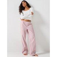 Tommy Hilfiger Long Sleeve T-Shirt Pointelle Poplin Pyjama Set - Multi