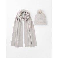 Tommy Hilfiger Pom Pom Beanie & Scarf Set - Grey
