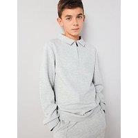 V By Very Boys Heavy Weight Half A Zip Sweatshirt - Grey