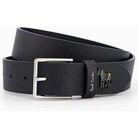 Ps Paul Smith Zebra Badge Leather Belt - Black
