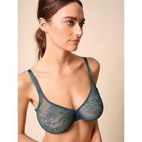 Gossard Glossies Lace Sheer Bra - Dark Green