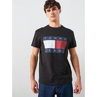 Tommy Jeans Large Flag T-Shirt - Black