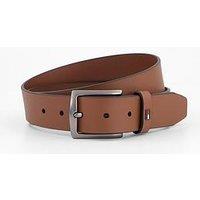 Tommy Hilfiger Denton Flag Keeper Leather Belt - Brown