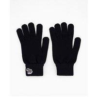 Ps Paul Smith Zebra Knitted Gloves - Black