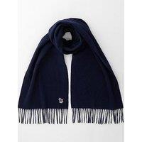 Ps Paul Smith Mens Zebra Logo Scarf - Navy
