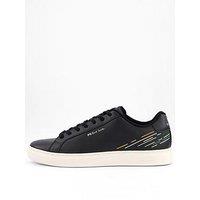Ps Paul Smith Rec Embroidered Stripe Leather Sneaker - Black