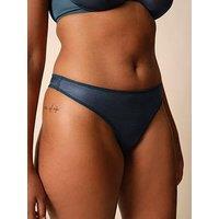 Gossard Glossies Thong - Shadow Blue