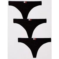 Tommy Hilfiger 3 Pack Thongs - Black