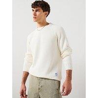 Hugo Sonnee Relaxed Fit Knitted Jumper - White