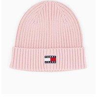Tommy Jeans Heritage Beanie With Logo - Pink