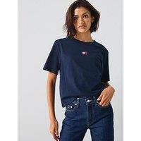 Tommy Jeans Tommy Badge Boxy Crew Neck T-Shirt - Blue