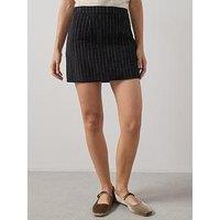 The Very Collection Cord Pinstripe Mini Skirt Co-Ord - Black