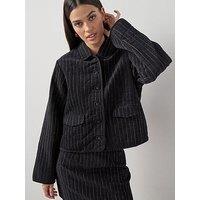 The Very Collection Cord Pinstripe Jacket Co-Ord - Black