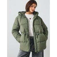 Tommy Jeans Hooded Puffer Jacket - Green