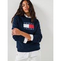 Tommy Jeans Flag Crew Sweater - Blue