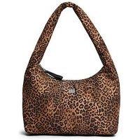 Tommy Jeans Leopard Print Hobo Shoulder Bag - Brown