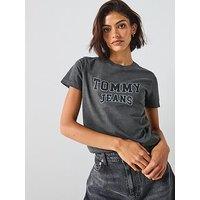 Tommy Jeans Varsity Logo T-Shirt - Black